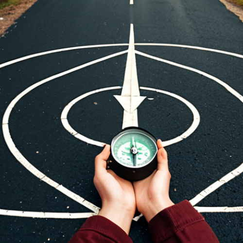 Home 14 **
A person standing at a crossroads, holding a compass. The compass needle points towards a path labeled "Authenticity." The other paths are dimly lit and less defined. The overall mood is hopeful and exploratory.
**
