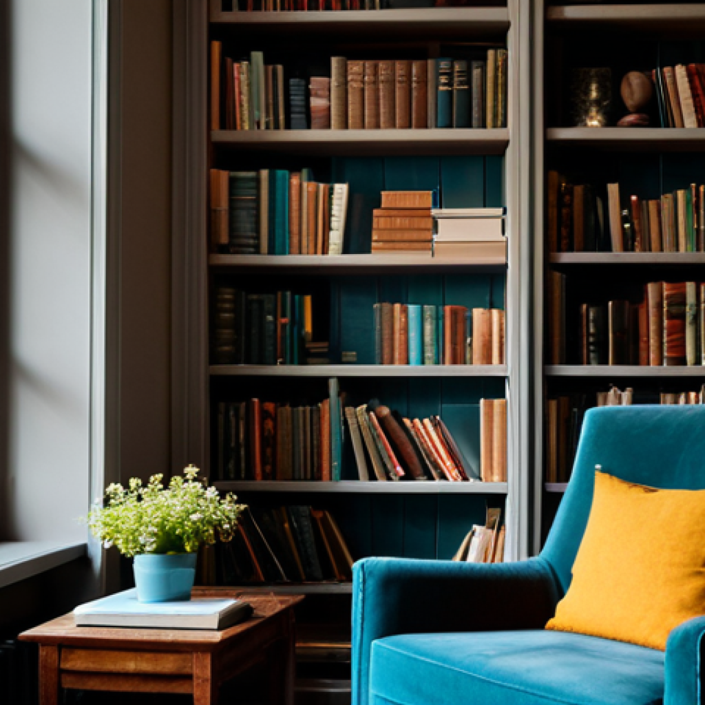 창의적 글쓰기를 위한 독서 리스트 - **

"A cozy reading nook with a bookshelf filled with classic literature, poetry collections, and co...
