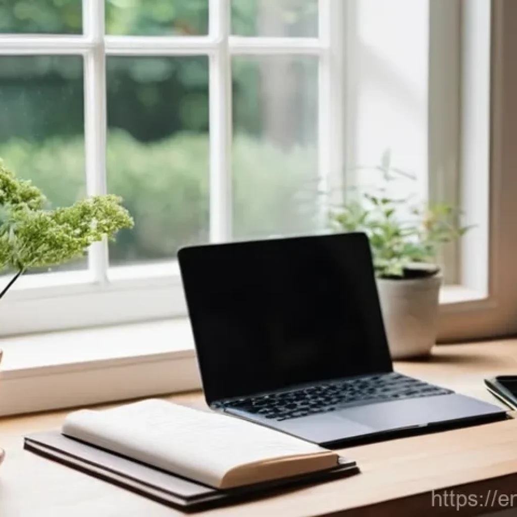 창의적 글쓰기를 위한 시간 관리 팁 - **A Peaceful Writing Sanctuary:** A cozy, sun-drenched writing nook in a modern home, designed for m...